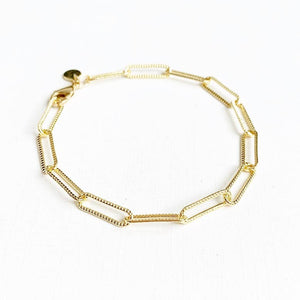Sailor Textured Paperclip Bracelet Gold Filled - Renegade Revival